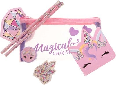 Unicorn Gems Skrivesett med Klistremerker
