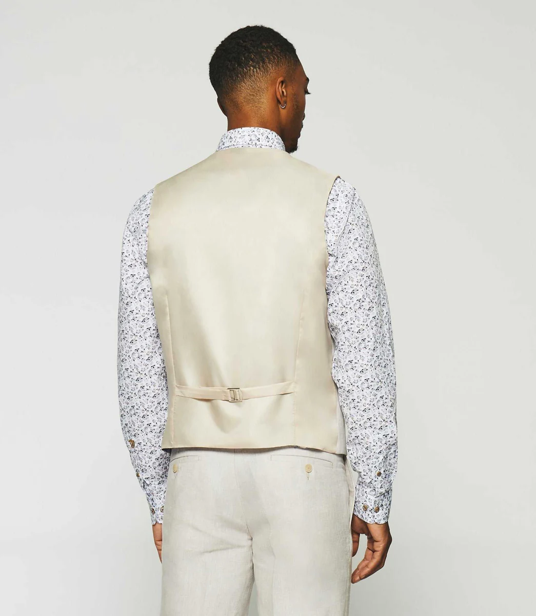 Gilet de costume en lin parme JCELESTE