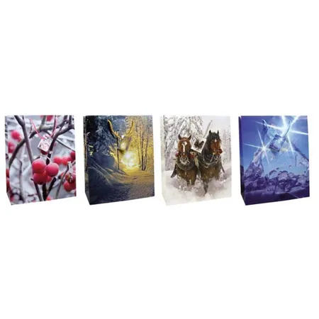 TSIGeschenktüten 327 x 264 x 136 mm, 12 Stück, 4 Designs