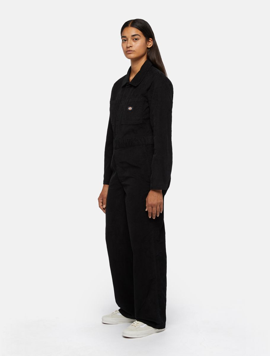 Dickies Women Corduroy Coverall Bib Black