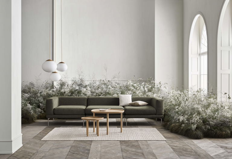 Bolia Trace salontafel Ø75 H50 wit gepigmenteerd geolied eiken