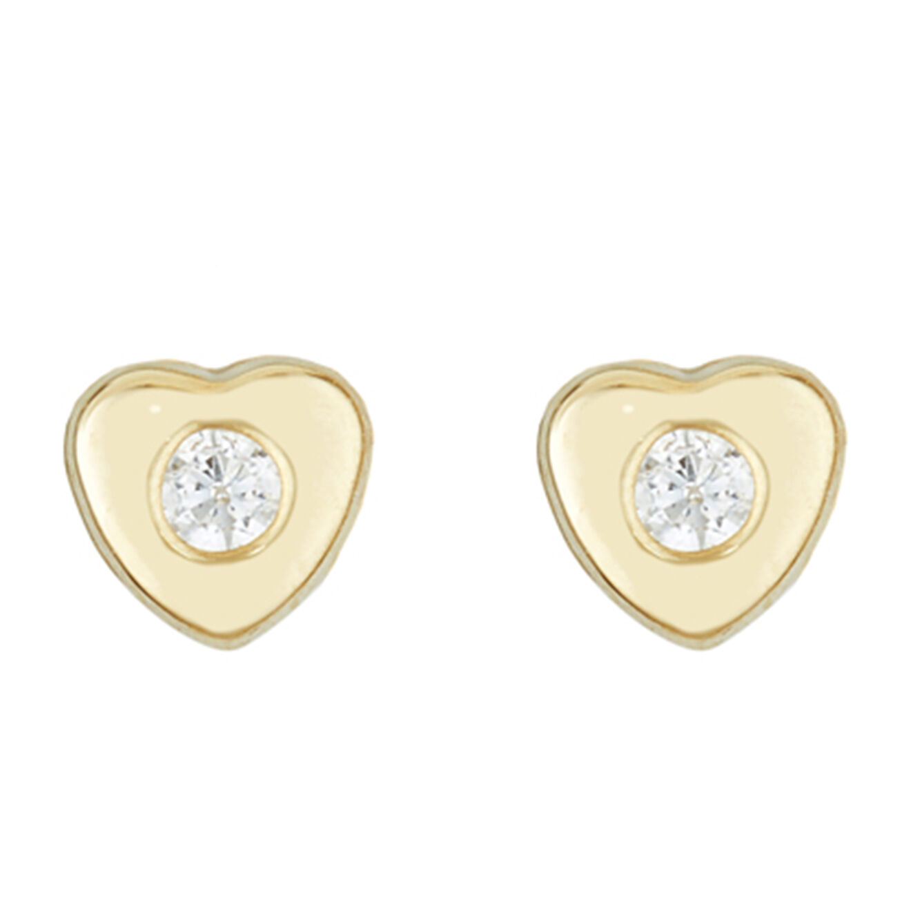 Instant d'Or Boucles d'oreilles enfant Coeur véritable or jaune