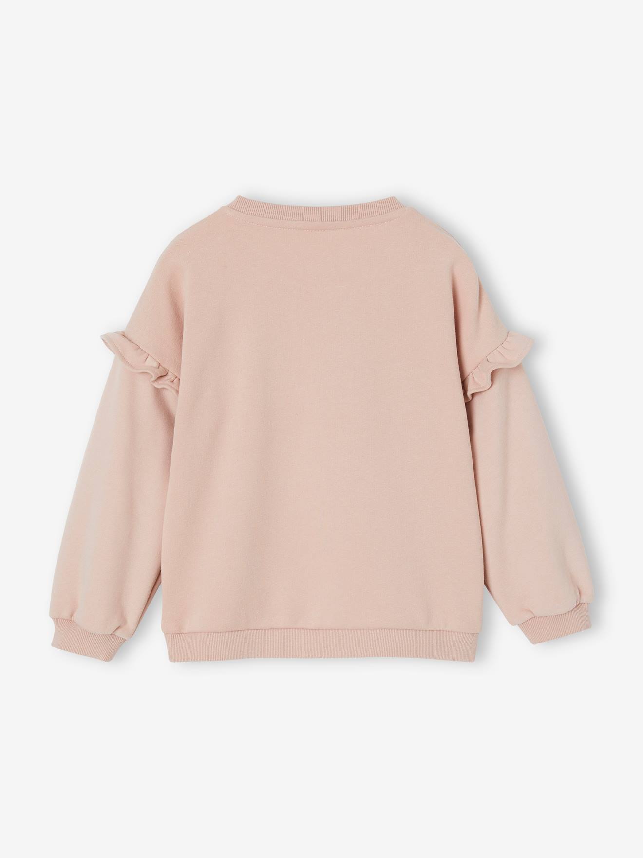 Blusa de moletom com babados personalizável para meninas, cor ferrugem