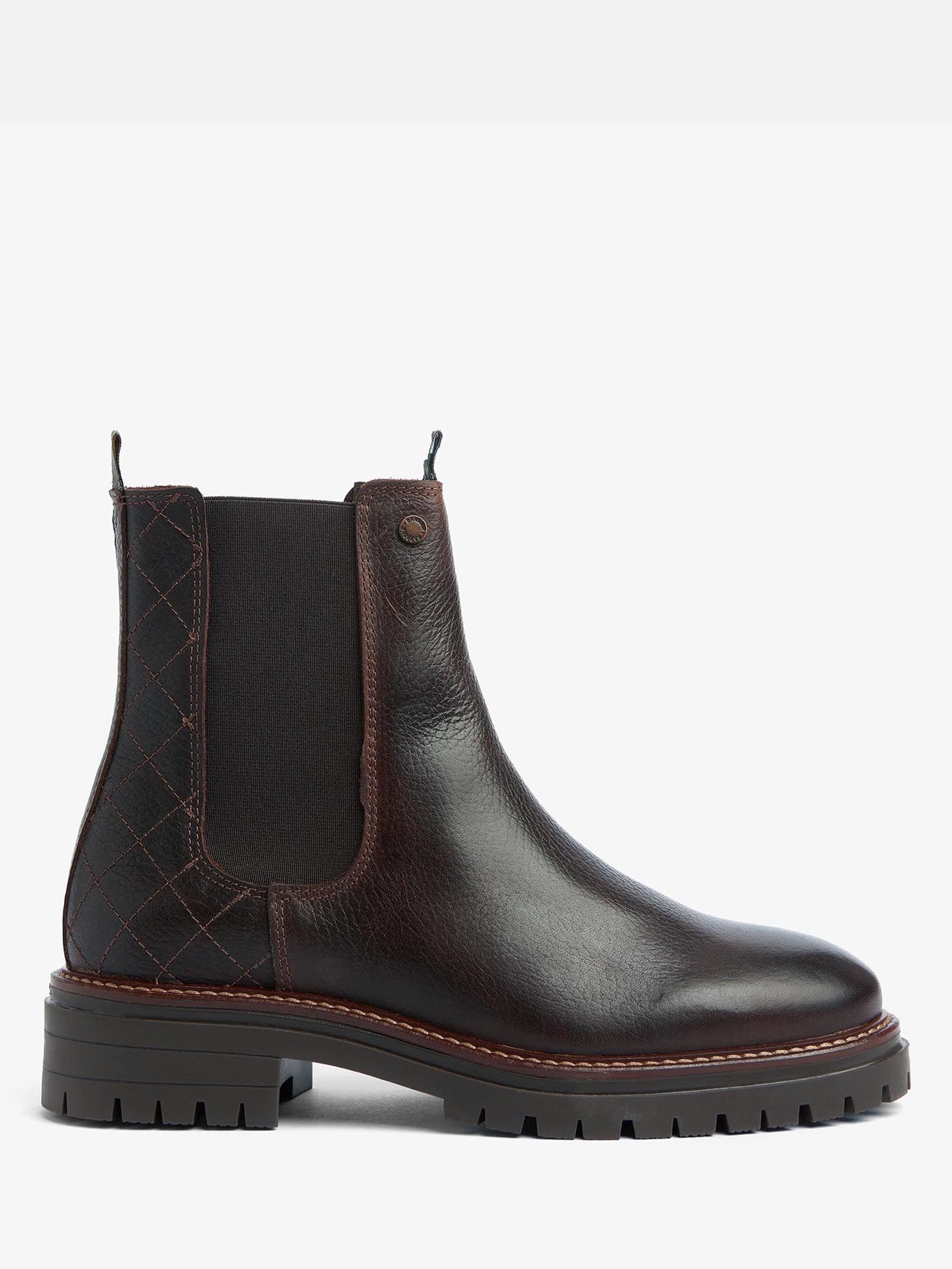 Bruin - Barbour® Evie leren Chelsea-laars