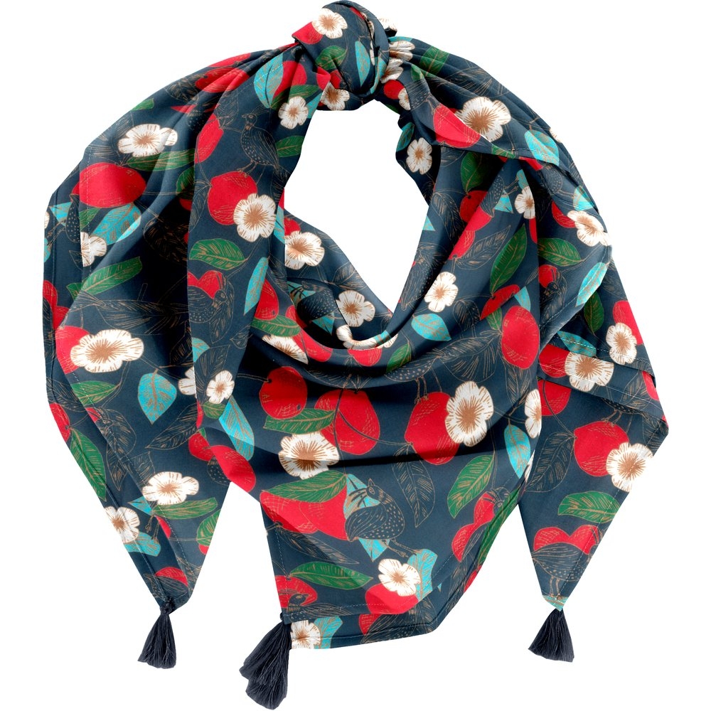 Foulard Pompon Mandarina