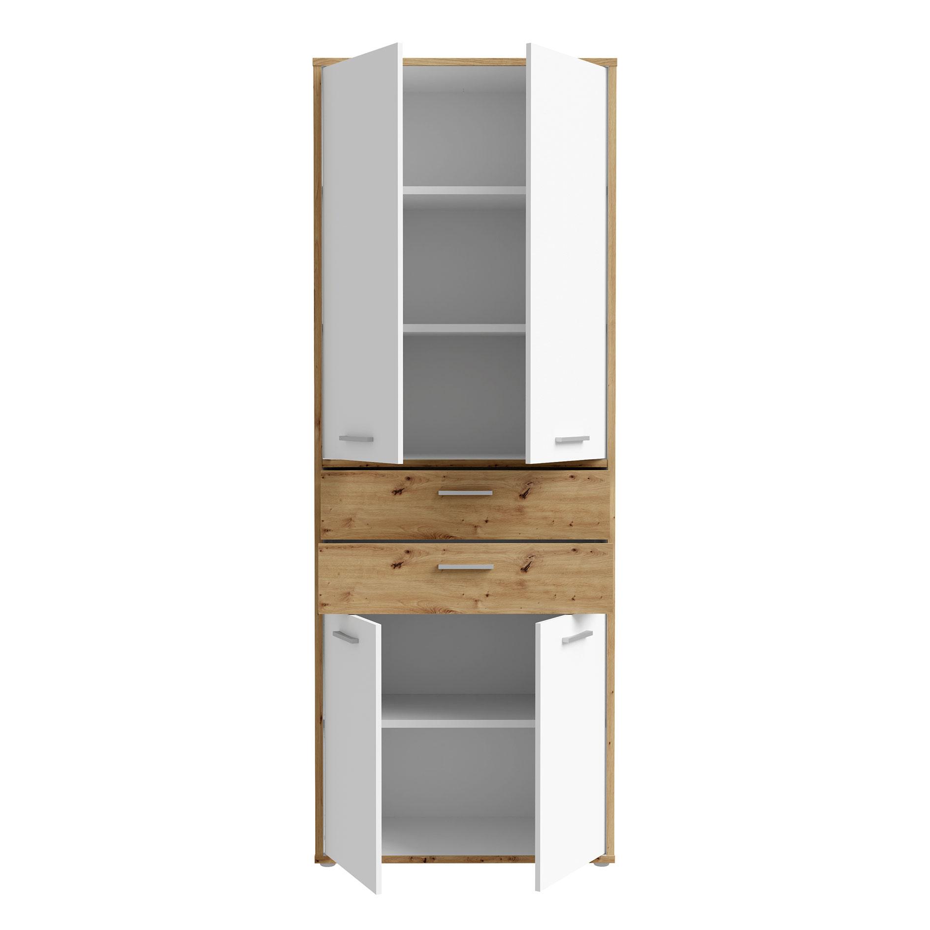 Schrank - weiß-Artisan Eiche - 4-türig