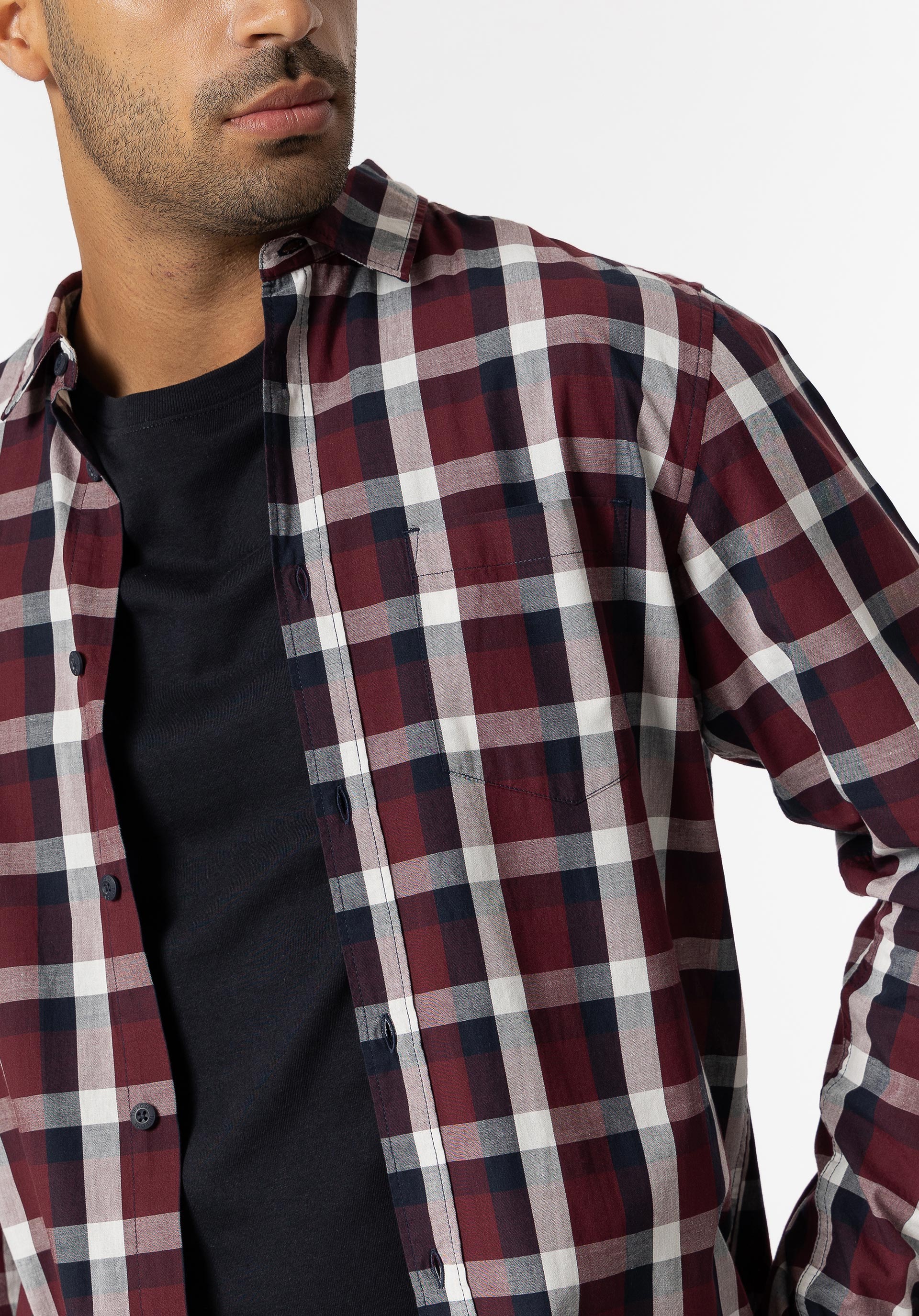 Camisa Slim Fit Popelina Xadrez