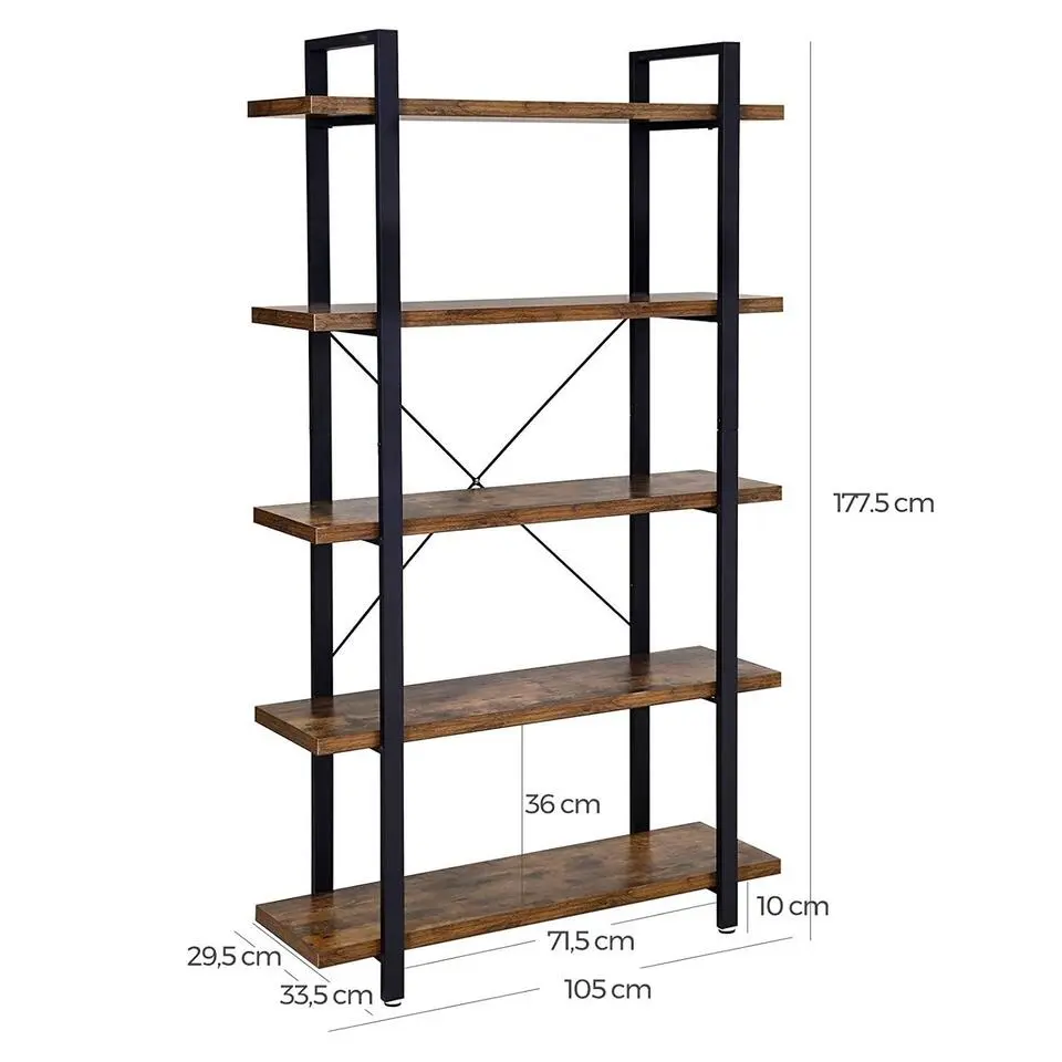 Bobbel Home - Boekenrek - Hout/Metaal - Bruin