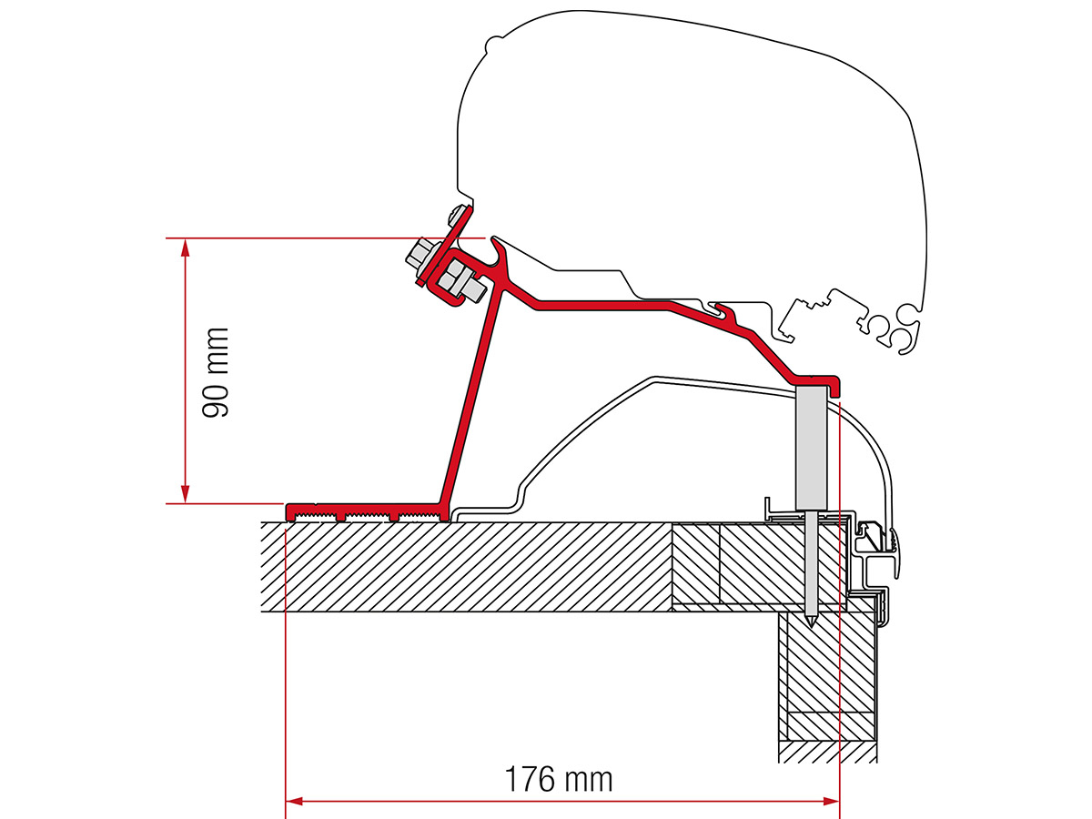 Fiamma F80/F65 adapter Hobby Caravan >2014