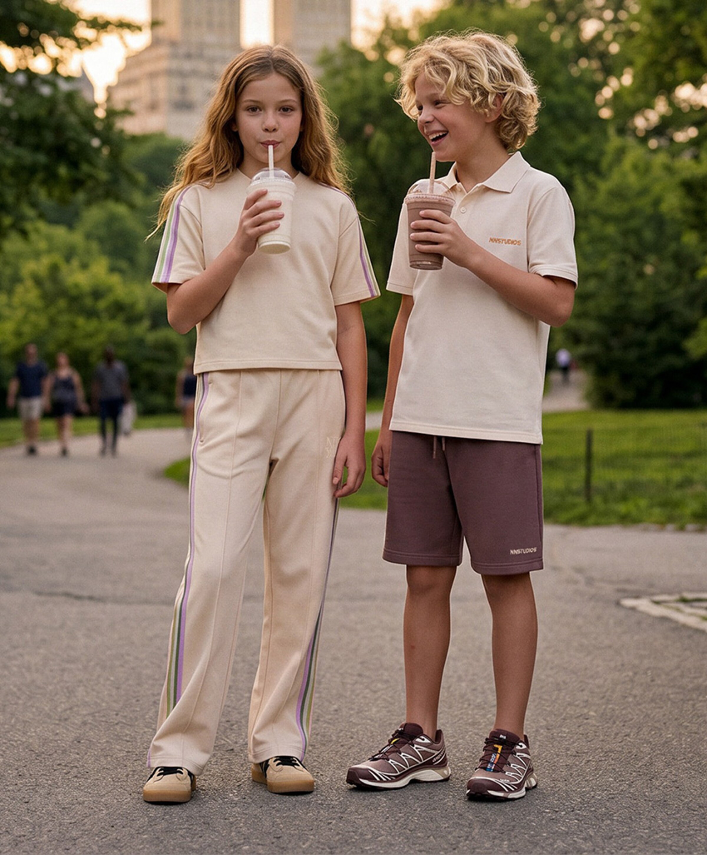 NIK & NIK Sallie Track Pants meisjes broek beige