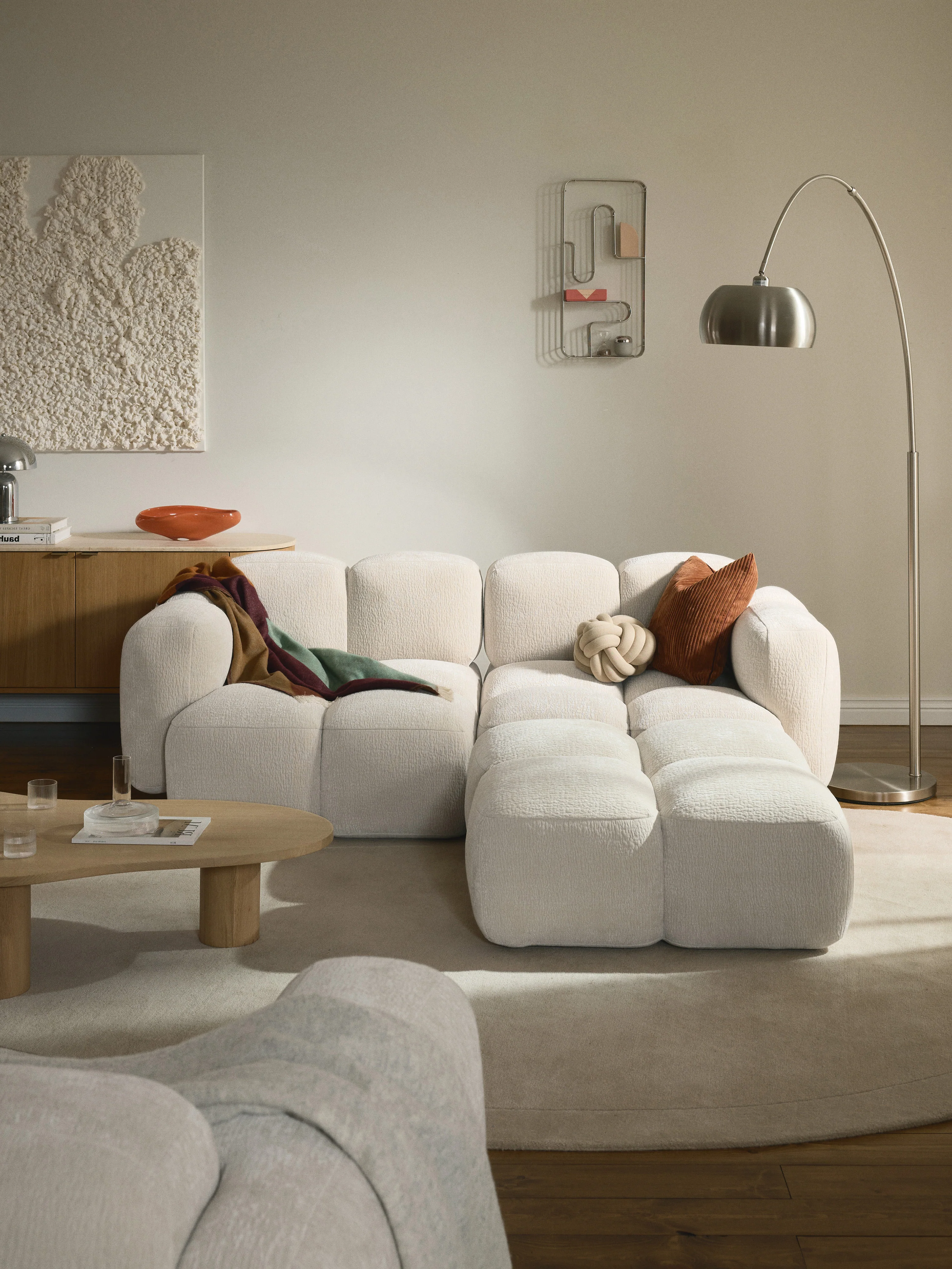 Modulaire bank Tayla (3-zits) met poef (links/rechts)