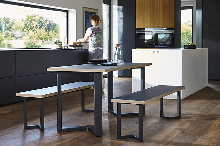 Pied de banc en triangle Mottez en acier noir H. 40 cm