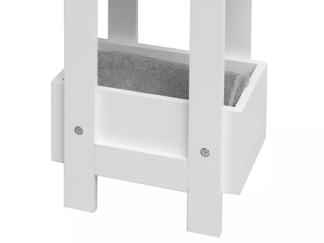 Porte-échelle de cuisine avec 3 Etagères en bois blanc Modernes