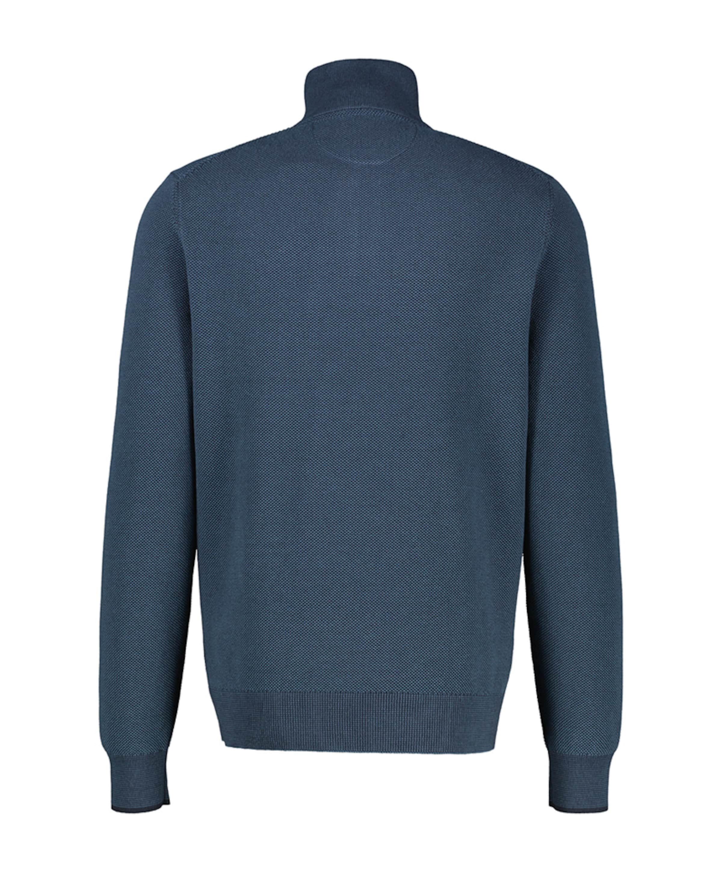 Lerros Heren trui met rits blauw