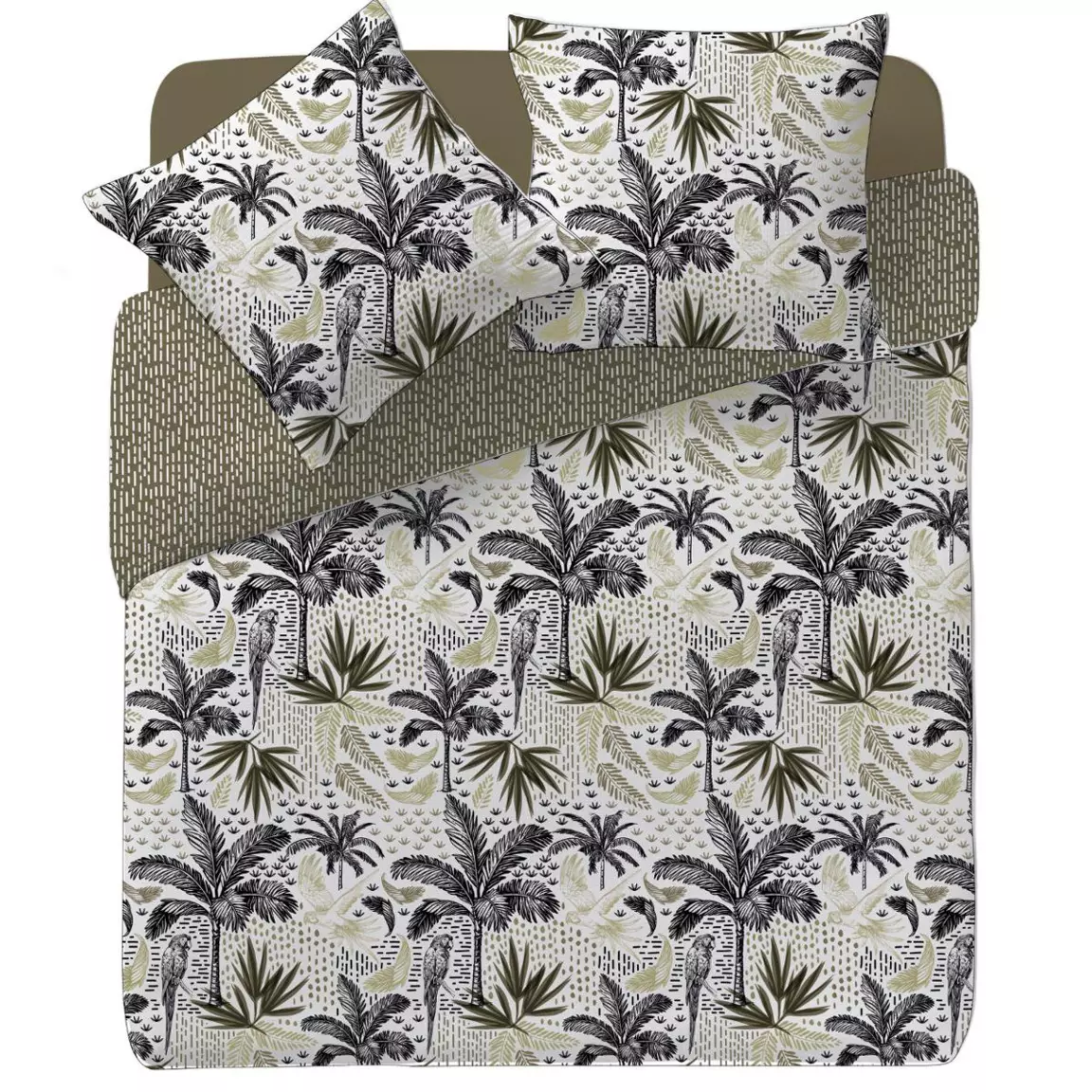 Housse de couette et deux taies coton (240 x 220 cm) Cuba Multicolore