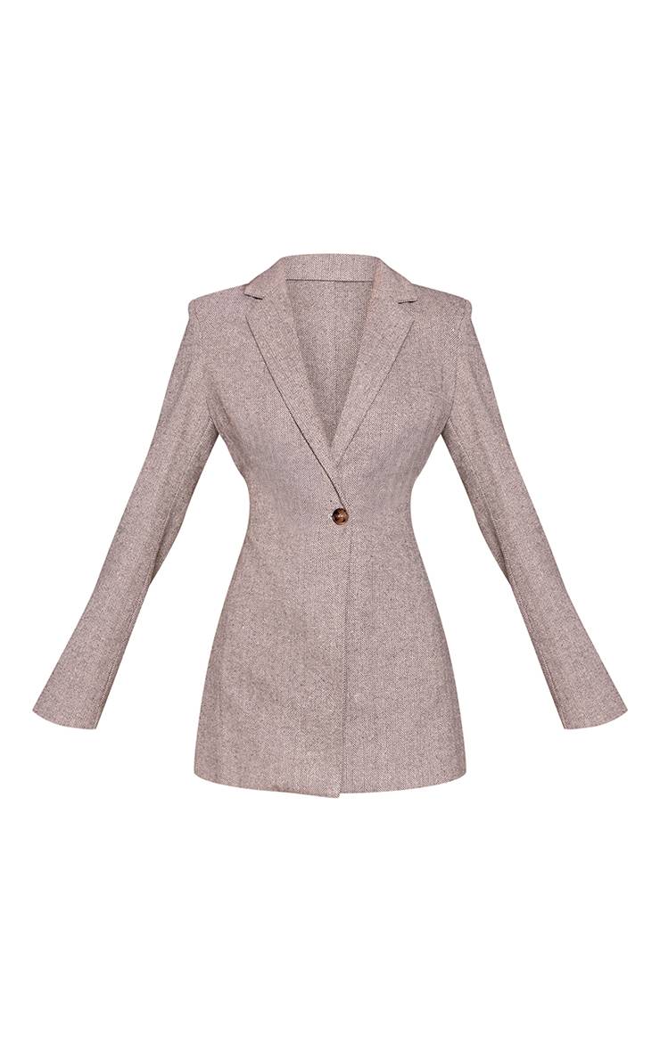 Gris Robe Blazer Structurée À Manches Longues