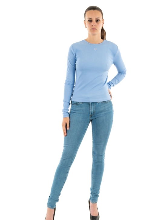 Tee shirt manches longues tommy jeans bby essential c3x june iris