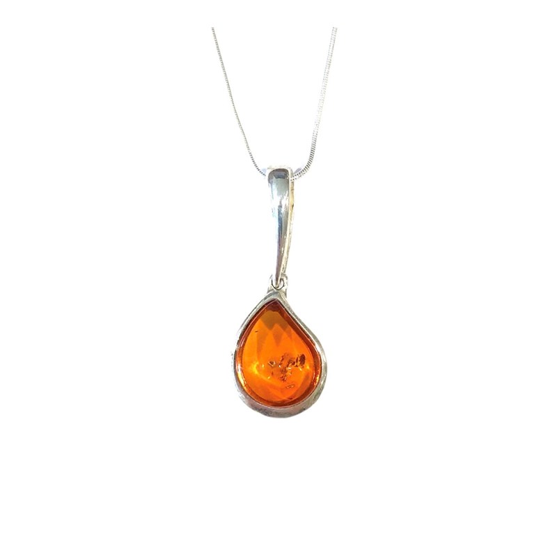 Collier argent 925 ambre
