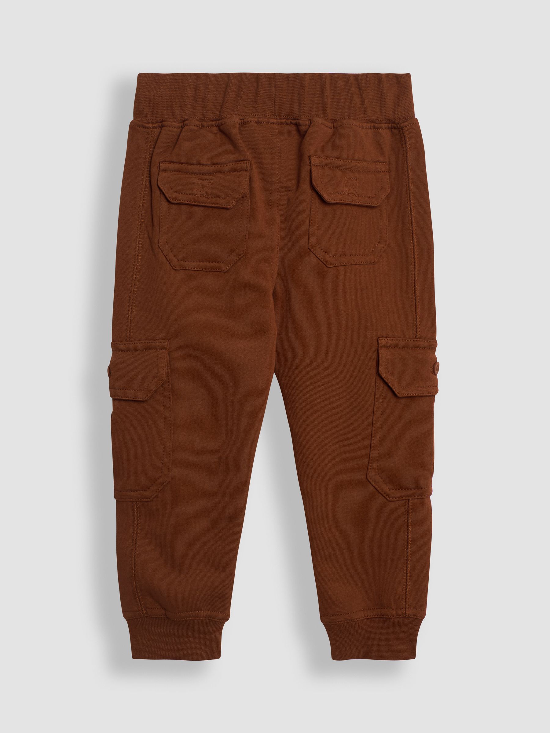 Bruin en marineblauw - JoJo Maman Bébé Cargo 100% Cotton Joggers 2 Pack