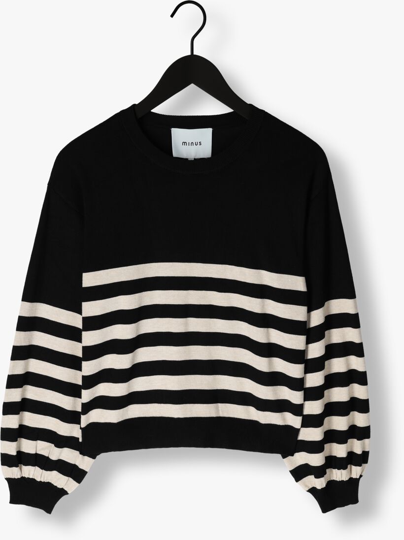 MINUS zwarte minus trui perla striped knit pullover
