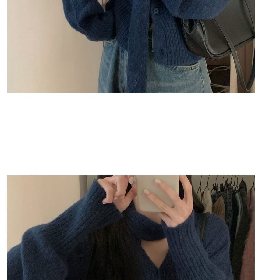 Ukiyo - Set: V-hals vest met knoopjes + sjaal
