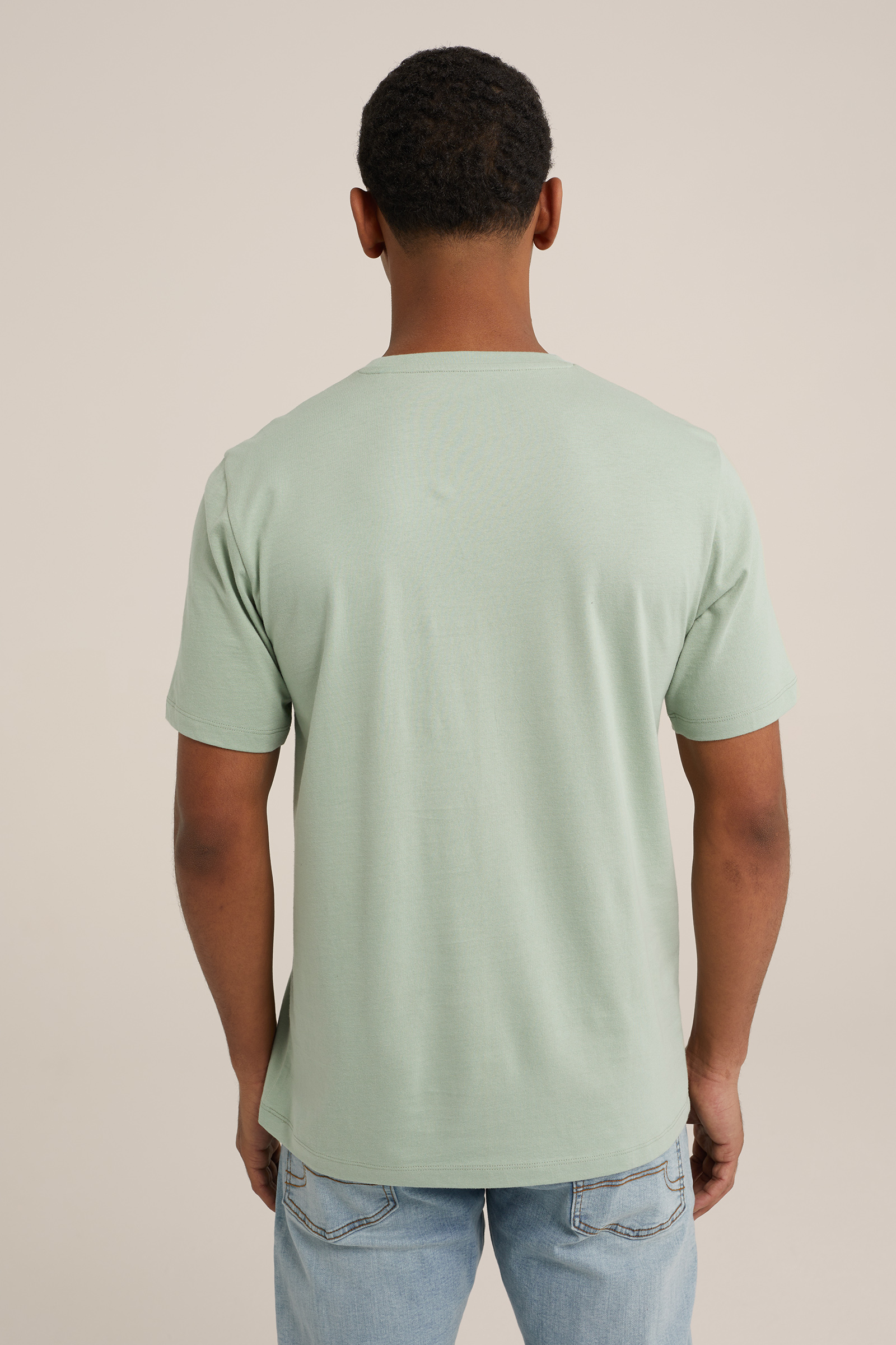 T-shirt met opdruk WE Fashion Pastelgroen