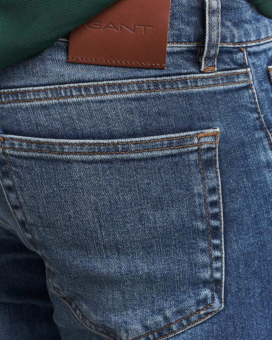 GANT Regular Fit Jeans Mid Blue Vintage