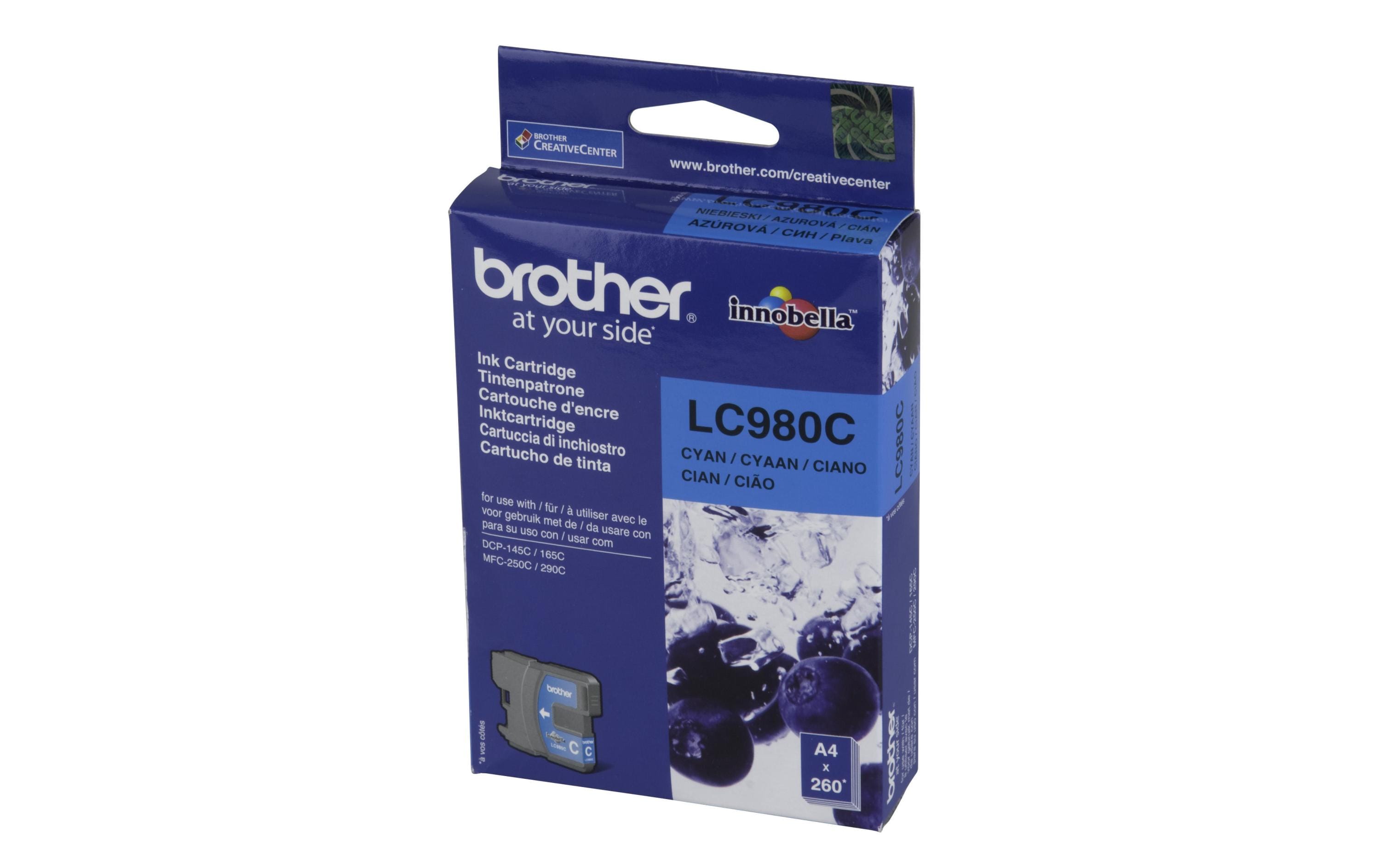 Tinte LC-980C CyanTintenpatrone Cyan für 260 Seiten A4 nach ISO 24711