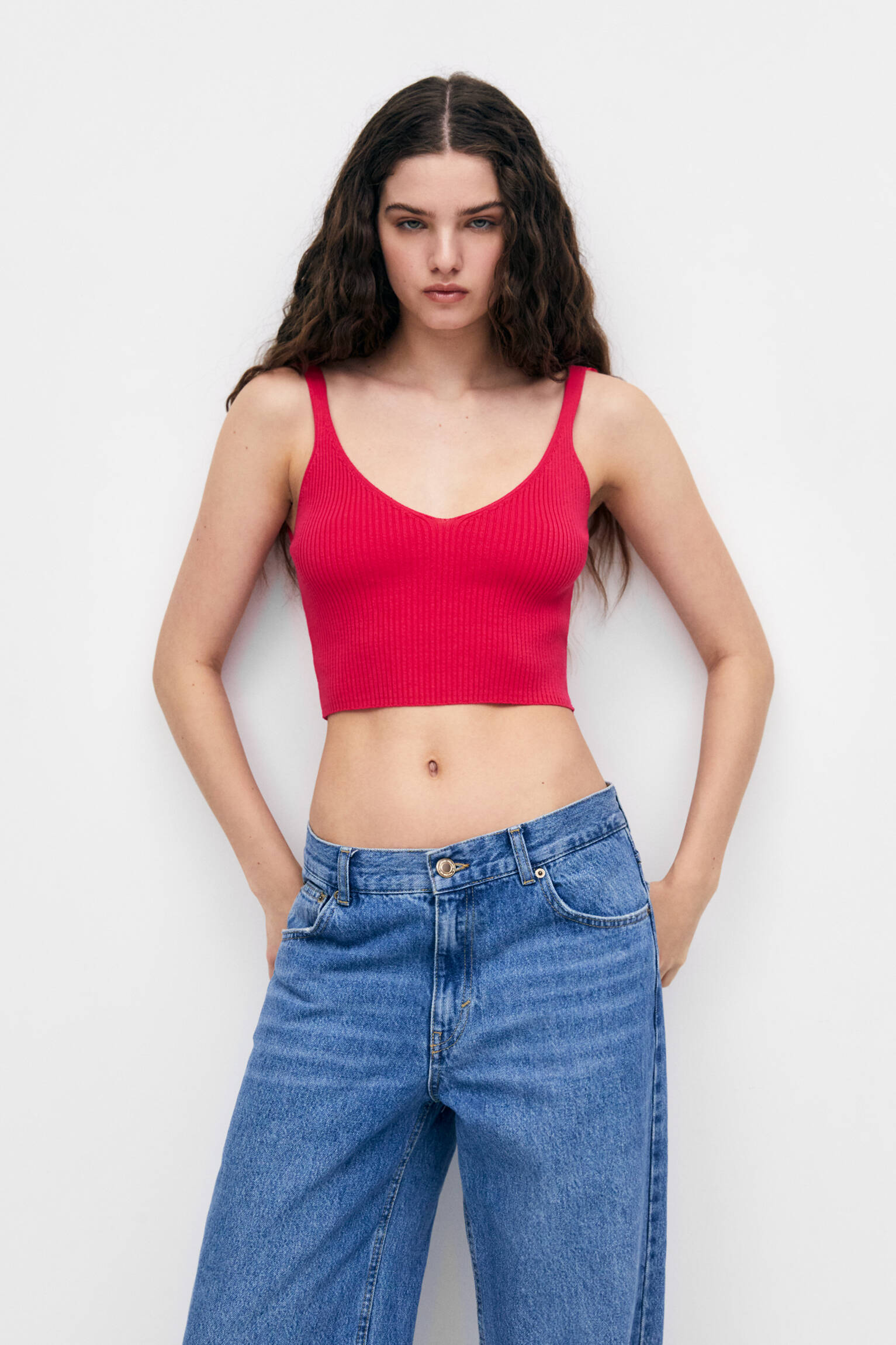Top cropped cañaLé - Fúcsia