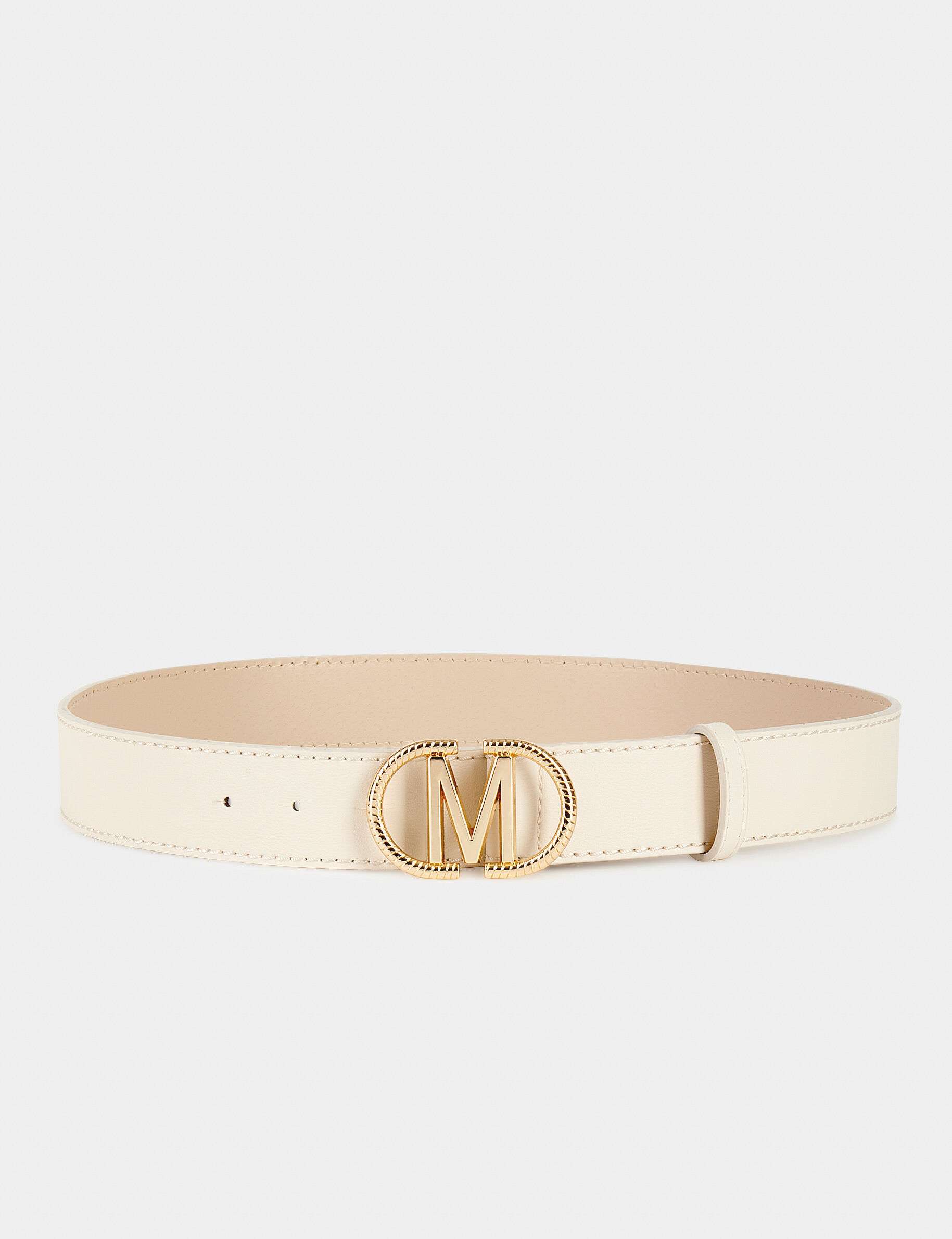 Ceinture avec boucle « M » beige femme - beige
