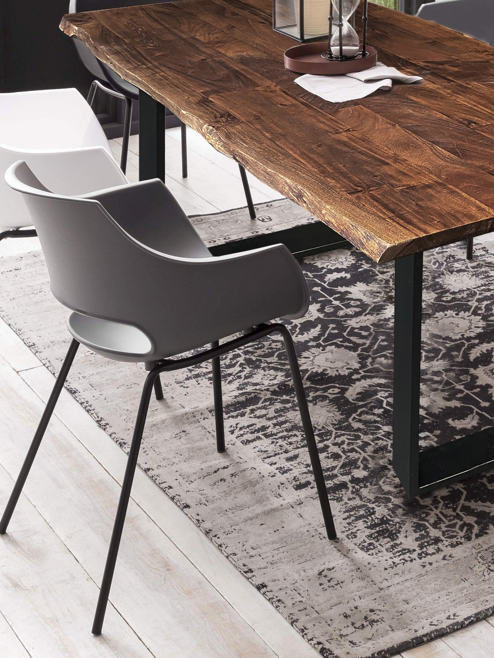 Tisch 200x100 Akazie Stahl Holztisch Esstisch Speisetisch Küchentisch Esszimmer