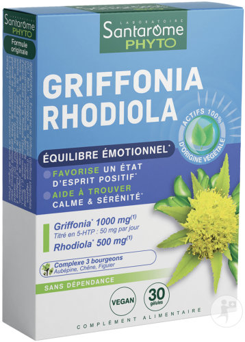 Santarome Griffonia Rhodiola Complément Alimentaire Équilibre Émotionnel 30 Gélules