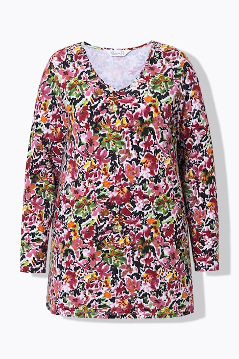 Langarmshirt, Blumenmuster