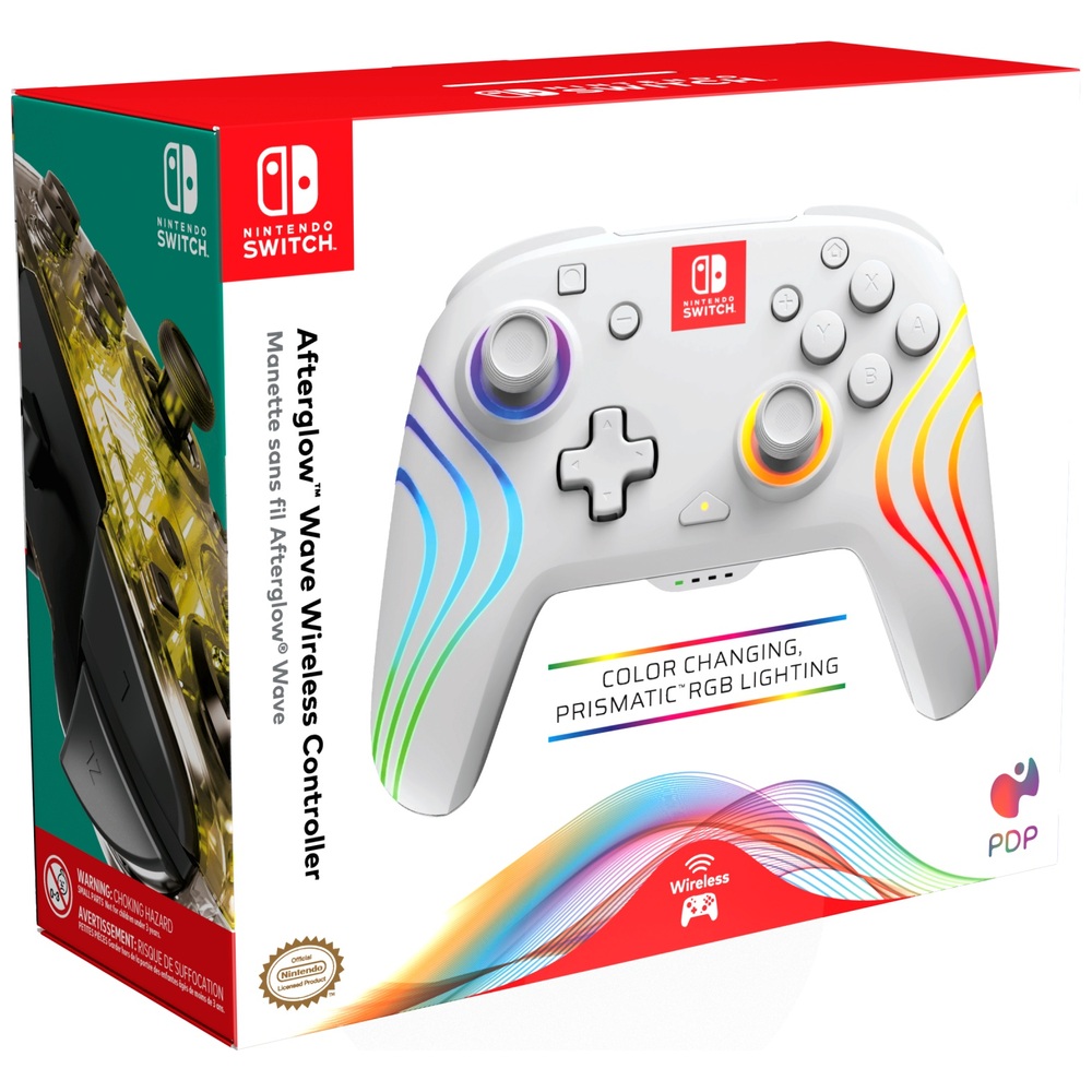 PDP Gaming Nintendo Switch Afterglow™ Wave Wireless-Controller – Weiß