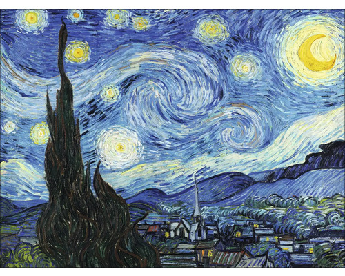 Canvas schilderij Van Gogh De Sterrennacht 77x57 cm