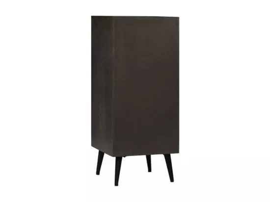 Chiffonnier 5 tiroirs manguier massif et pieds métal noir Pinkie
