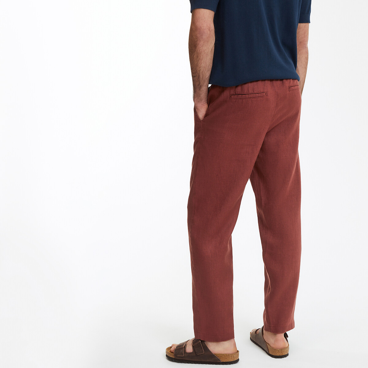 COLEÇÃO LA REDOUTE<br>Calças de linho de corte reto