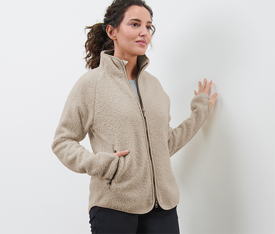Teddyfleece-Jacke, beige