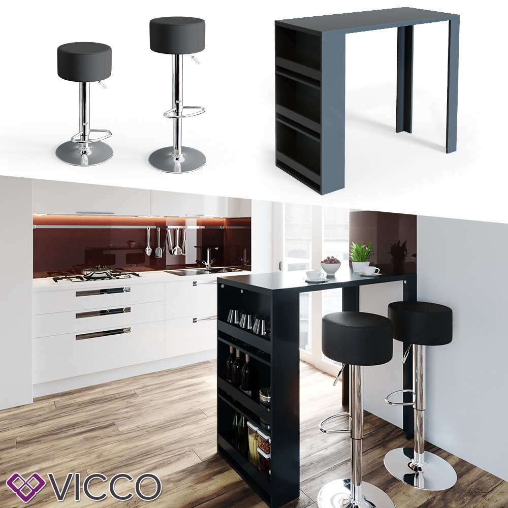 VICCO Bartisch Bar Tresen drei Farben Bartresen Stehtisch Tisch Bistrotisch Küche inkl. Barhocker