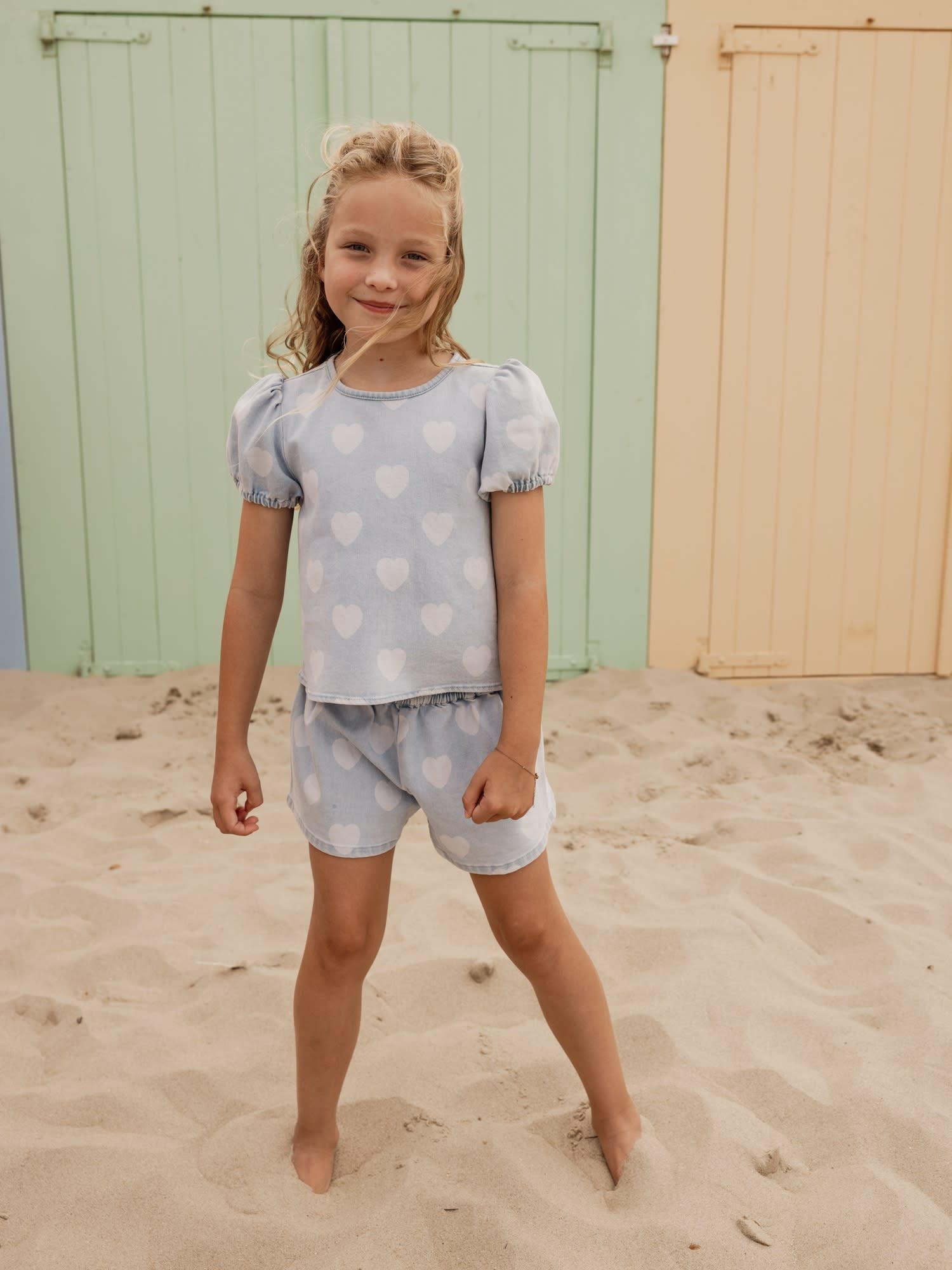 Looxs Looxs little heart denim shorts heart denim