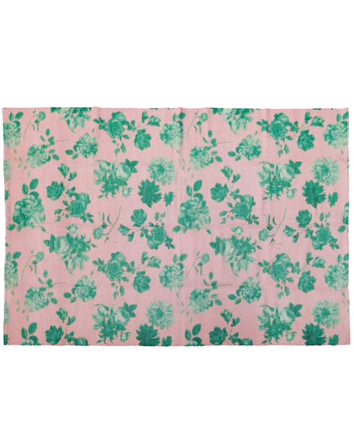 Plastik-Teppich GREEN ROSE (220x150) in rosa/grün