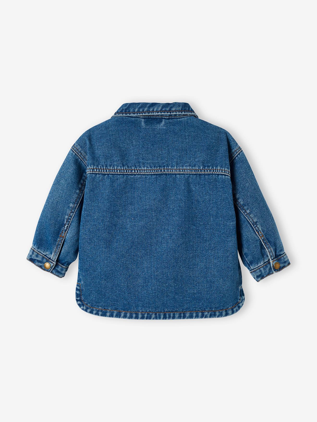 Jaqueta jeans infantil lisa azul médio