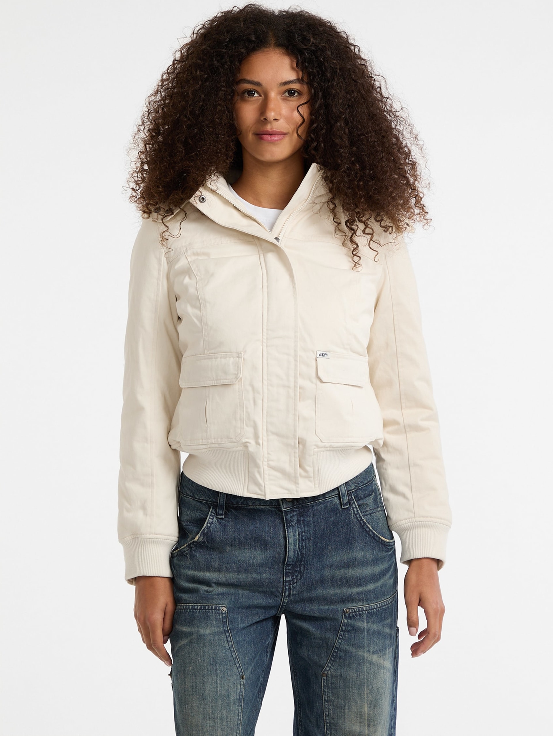 Parka com capuz em pele sintética ecológica da GUESS Originals
