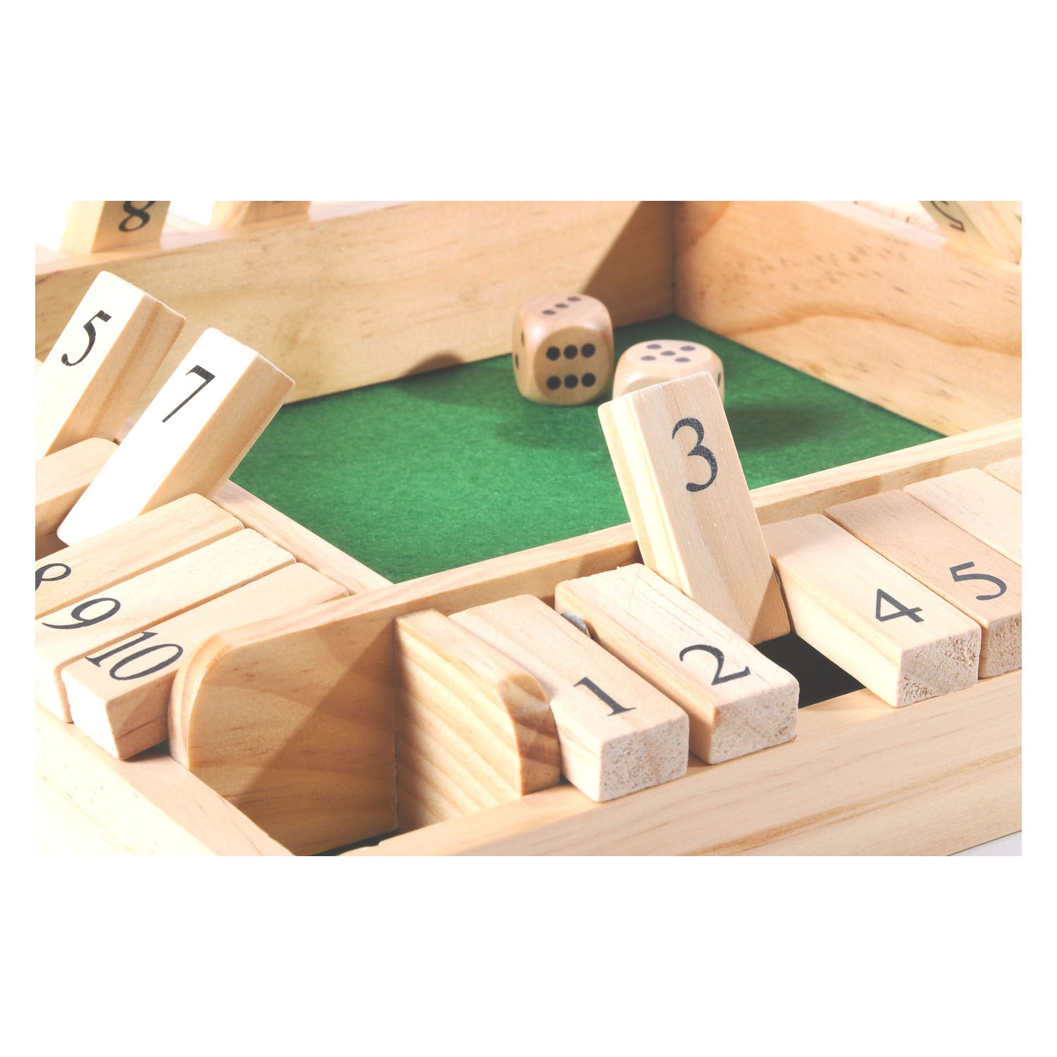 Shut the Box Houten Dobbelspel, 4 spelers