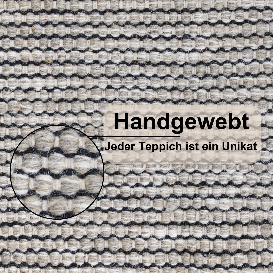 Myflair Möbel & Accessoires Wollteppich »Anisa« rechteckig 10 mm Höhe Wendeteppich, meliert, reine Wolle, handgewebt, Wohnzimmer