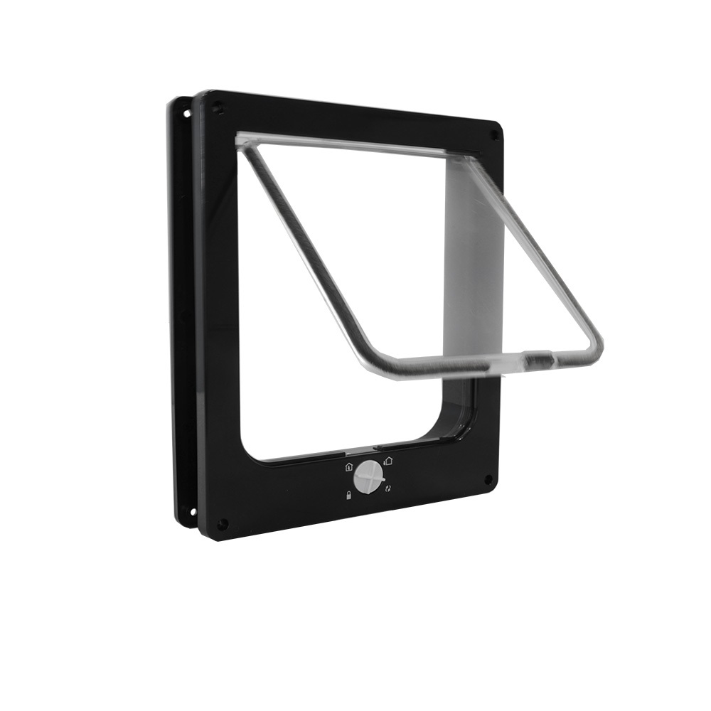 Chatière 25x29x 5,5 cm - noire - 4 positions de verrouillage