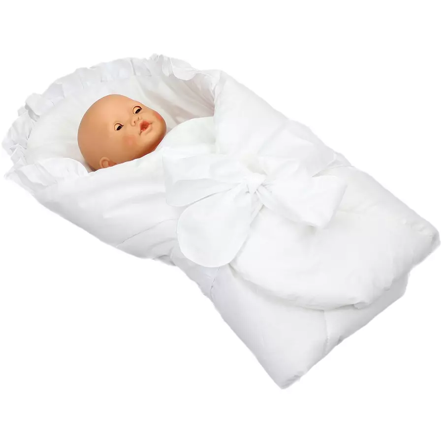 TupTam Unisex Baby Einschlagdecke mit Schleife weiß