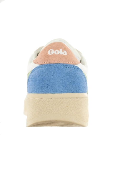 Baskets basses gola grandslam trident wn wht/ pat grn/ pearl pink
