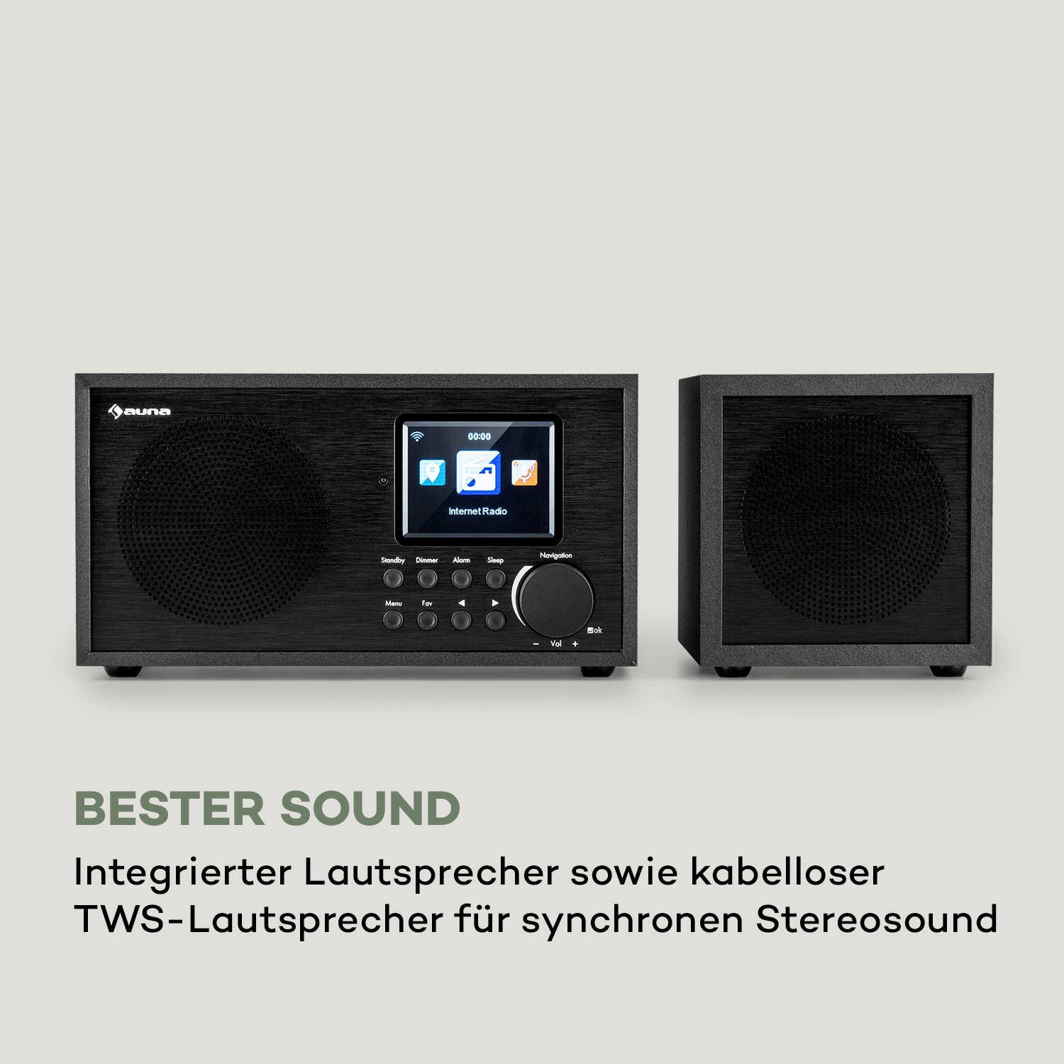 Silver Star Mini Two Internet DAB+/FM Radio, WiFi, BT, TWS Speaker Schwarz