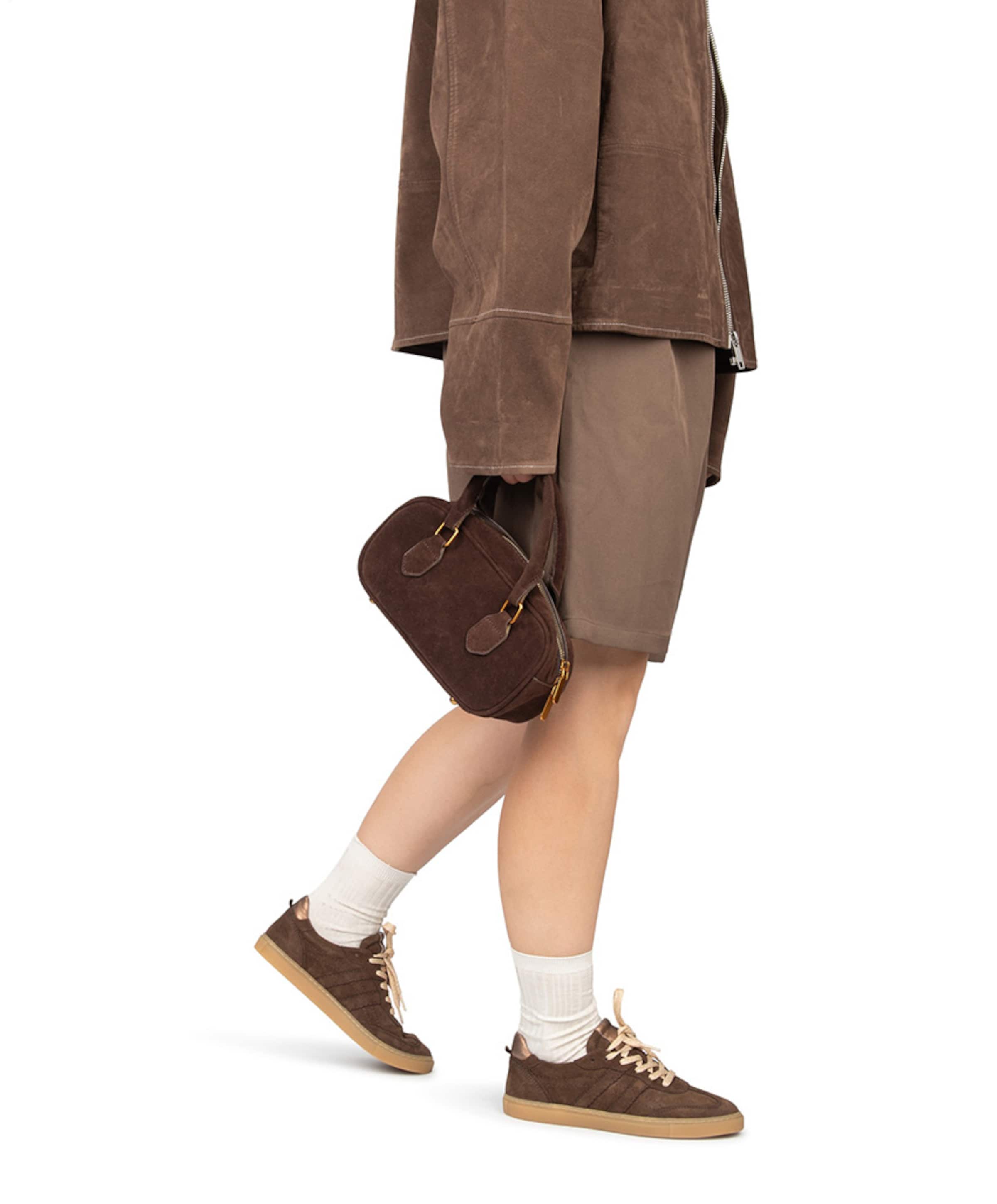 Poelman Silk dames sneakers bruin
